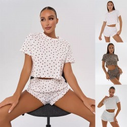 Amazon independent store's European-style summer halter pants sleepwear set, raised patterned fabric, women's home wear