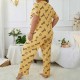 Temu cross-border European style plus-size home wear with enlarged and padded heart round-neck short-sleeved pants pajama set for women that can be worn outside Temu cross-border European style plus-size home wear with enlarged and padded heart round-neck short-sleeved pants pajama set for women that can be worn outside