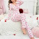 New cross-border home wear with heart patterns in European style, long-sleeved pants with elastic and flowery patterns, two-piece set for women's pajamas that can be worn outside New cross-border home wear with heart patterns in European style, long-sleeved pants with elastic and flowery patterns, two-piece set for women's pajamas that can be worn outside