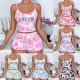 Summer cross-border European-style women's sexy halter short pants, two-piece set with delicate lace, casual and fashionable home wear Summer cross-border European-style women's sexy halter short pants, two-piece set with delicate lace, casual and fashionable home wear