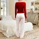 2025 new best-selling European style lace-edge round-neck crown long-sleeved pants pajama set for women with home wear two-piece set that can be worn outside 2025 new best-selling European style lace-edge round-neck crown long-sleeved pants pajama set for women with home wear two-piece set that can be worn outside