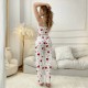 Cross-border foreign trade best-selling pajama set with heart-shaped printed suspenders long pants set for women in European style that can be worn outside Cross-border foreign trade best-selling pajama set with heart-shaped printed suspenders long pants set for women in European style that can be worn outside