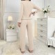 Cross-border autumn and winter European-style home wear, heart-shaped printed lapel pajama set for women, long-sleeved pants that can be worn outside, two-piece set Cross-border autumn and winter European-style home wear, heart-shaped printed lapel pajama set for women, long-sleeved pants that can be worn outside, two-piece set