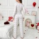 Cross-border home wear set for autumn-winter with heart patterned collared sleepwear for women and long-sleeved pants. Two-piece set that can be worn outside. Cross-border home wear set with heart patterned sleepwear and long-sleeved pants for European-st Cross-border home wear set for autumn-winter with heart patterned collared sleepwear for women and long-sleeved pants. Two-piece set that can be worn outside. Cross-border home wear set with heart patterned sleepwear and long-sleeved pants for European-st