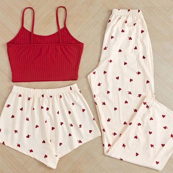 European-style cross-border autumn-winter best-selling home wear with printed short-sleeved pants, comfortable wide-leg pants, two-piece set of women's home wear that can be worn outside European-style cross-border autumn-winter best-selling home wear with printed short-sleeved pants, comfortable wide-leg pants, two-piece set of women's home wear that can be worn outside