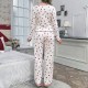 Cross-border best-selling European-style autumn-winter home wear for women, featuring sexy and casual fashion long-sleeved pants and pajama sets. Women's pajamas for summer with European-style letter patterns, short-sleeved T-shirts with bow ties and shor Cross-border best-selling European-style autumn-winter home wear for women, featuring sexy and casual fashion long-sleeved pants and pajama sets. Women's pajamas for summer with European-style letter patterns, short-sleeved T-shirts with bow ties and shor