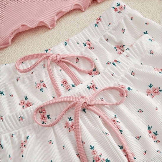Cross-border casual sleepwear set for women, summer floral printed long-sleeved pants, sexy girl's European-style home wear two-piece set Cross-border casual sleepwear set for women, summer floral printed long-sleeved pants, sexy girl's European-style home wear two-piece set